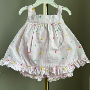 Starting Out Pink Baby Dress with Colorful Dots